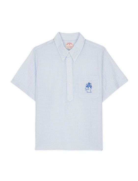 BRAINDEAD/ブレインデッド/BROOKS BROTHERS SHORT SLEEVE PULLOVER SHIRT/ICE/アイス