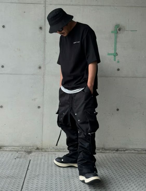 INDEPICT/インディピクト/HIGH RISE CARGO TROUSER/BLACK/ブラック