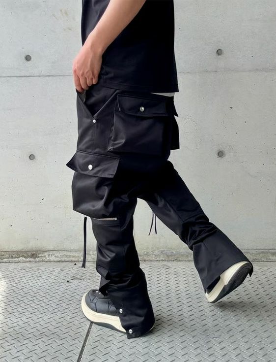 INDEPICT/インディピクト/HIGH RISE CARGO TROUSER/BLACK/ブラック